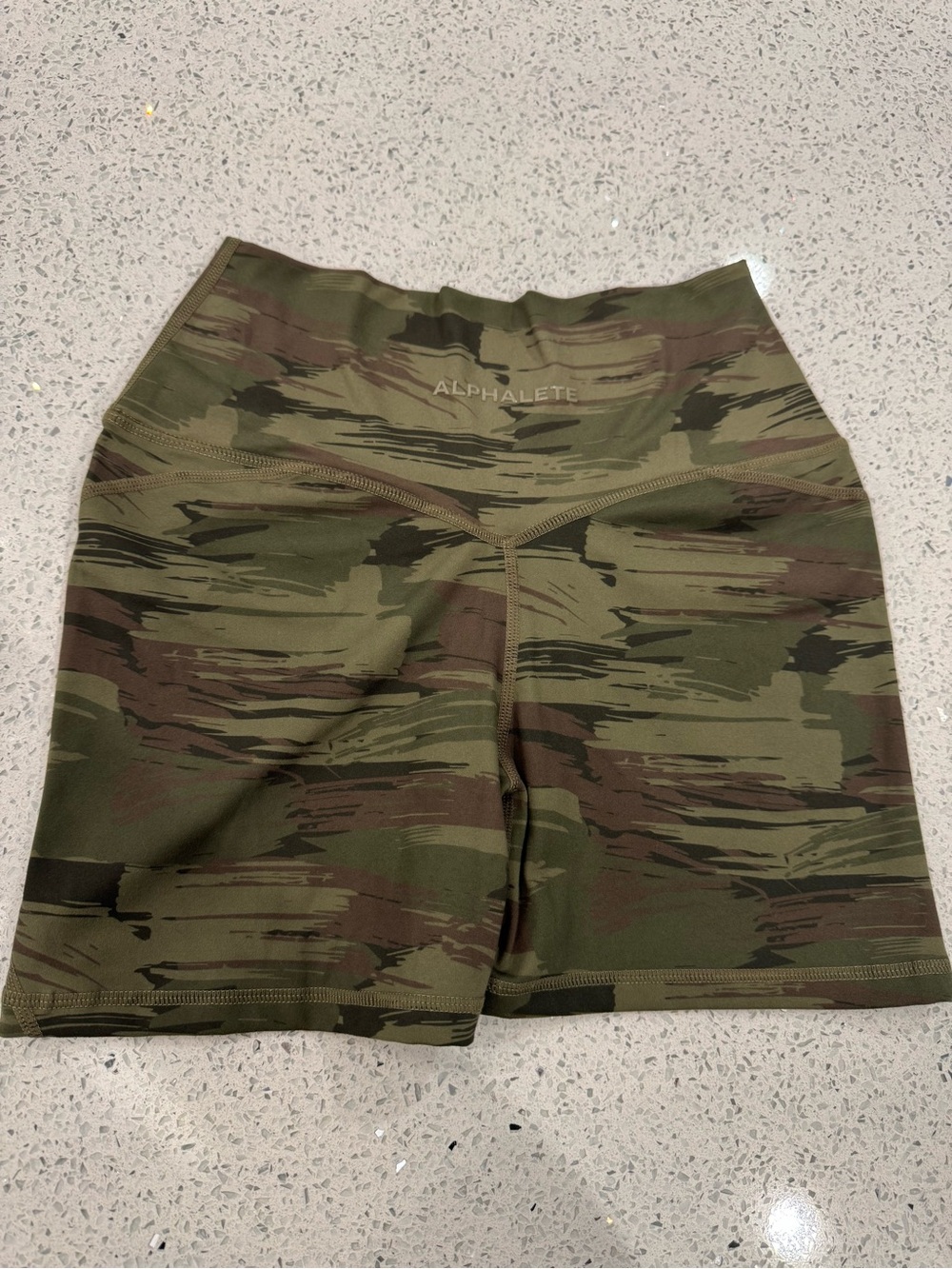 Alphalete Olive Green Camo Athletic Shorts